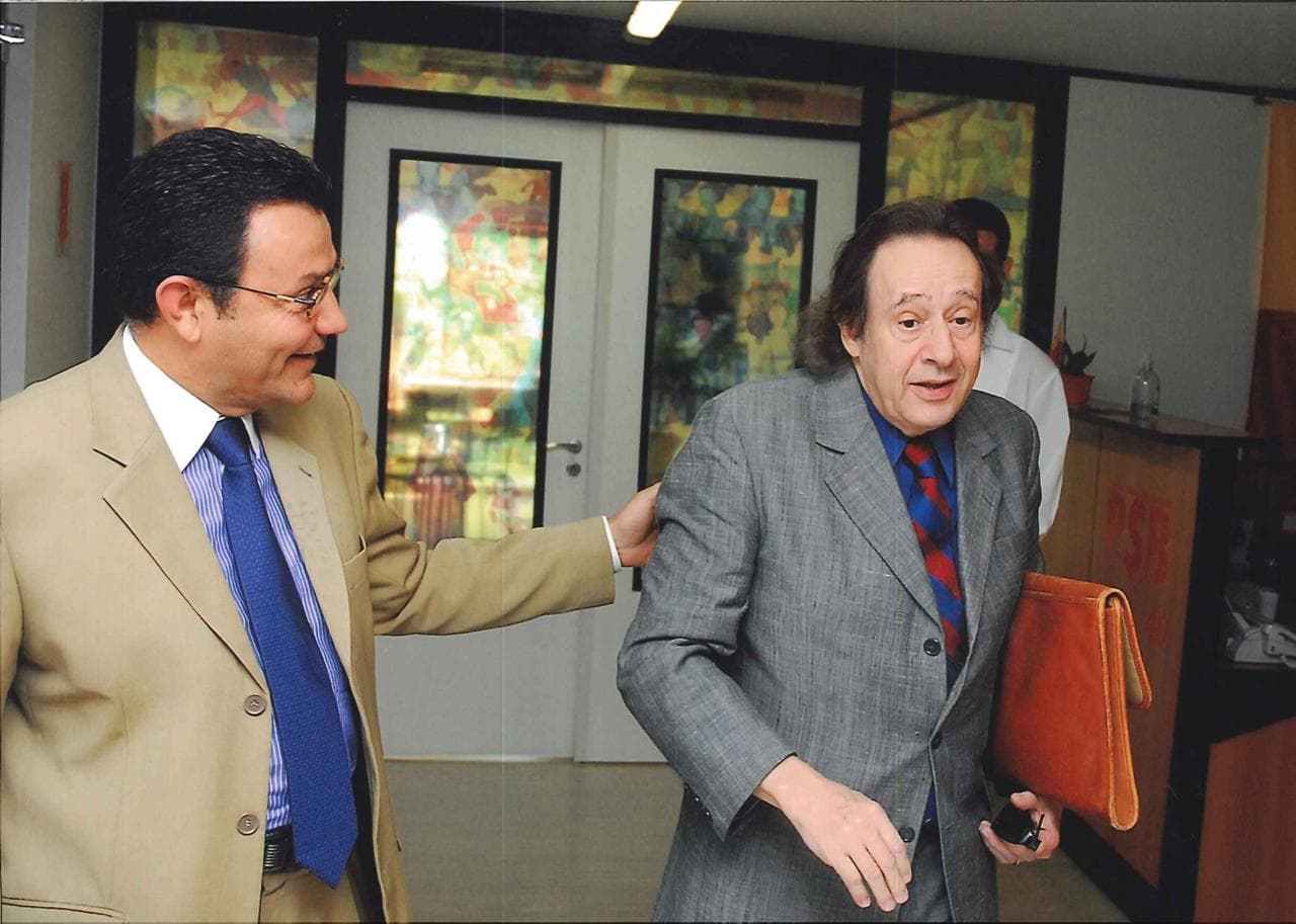 Arthur Moreira Lima e Carlos Siqueira em sede do PSB